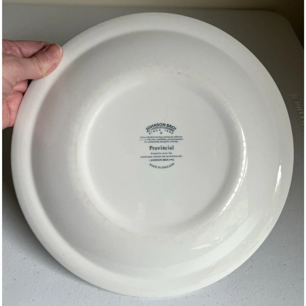 Vintage Johnson Brothers England Provincial Floral Dinner Plate Floral Rim 1992